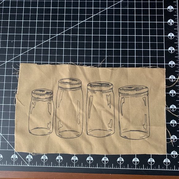 Other - Mason Jars large screenprinted patch